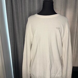 Hollister Off White Cotton Long Sleeve Shirt